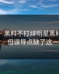 这个月 · 黑料不打烊明星黑料传播很猛 · 但误导点缺了这一环