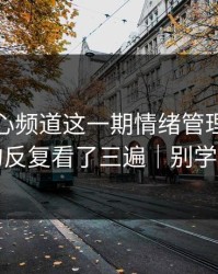 看完糖心频道这一期情绪管理，我真的反复看了三遍｜别学我