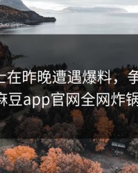 业内人士在昨晚遭遇爆料，争议四起，麻豆app官网全网炸锅！