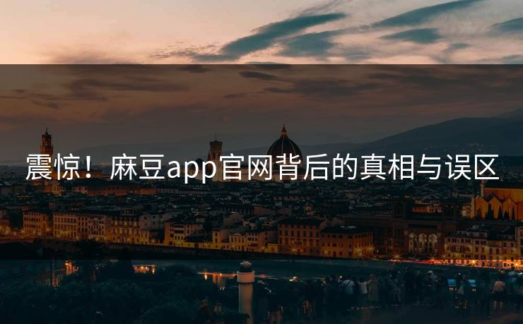 震惊！麻豆app官网背后的真相与误区